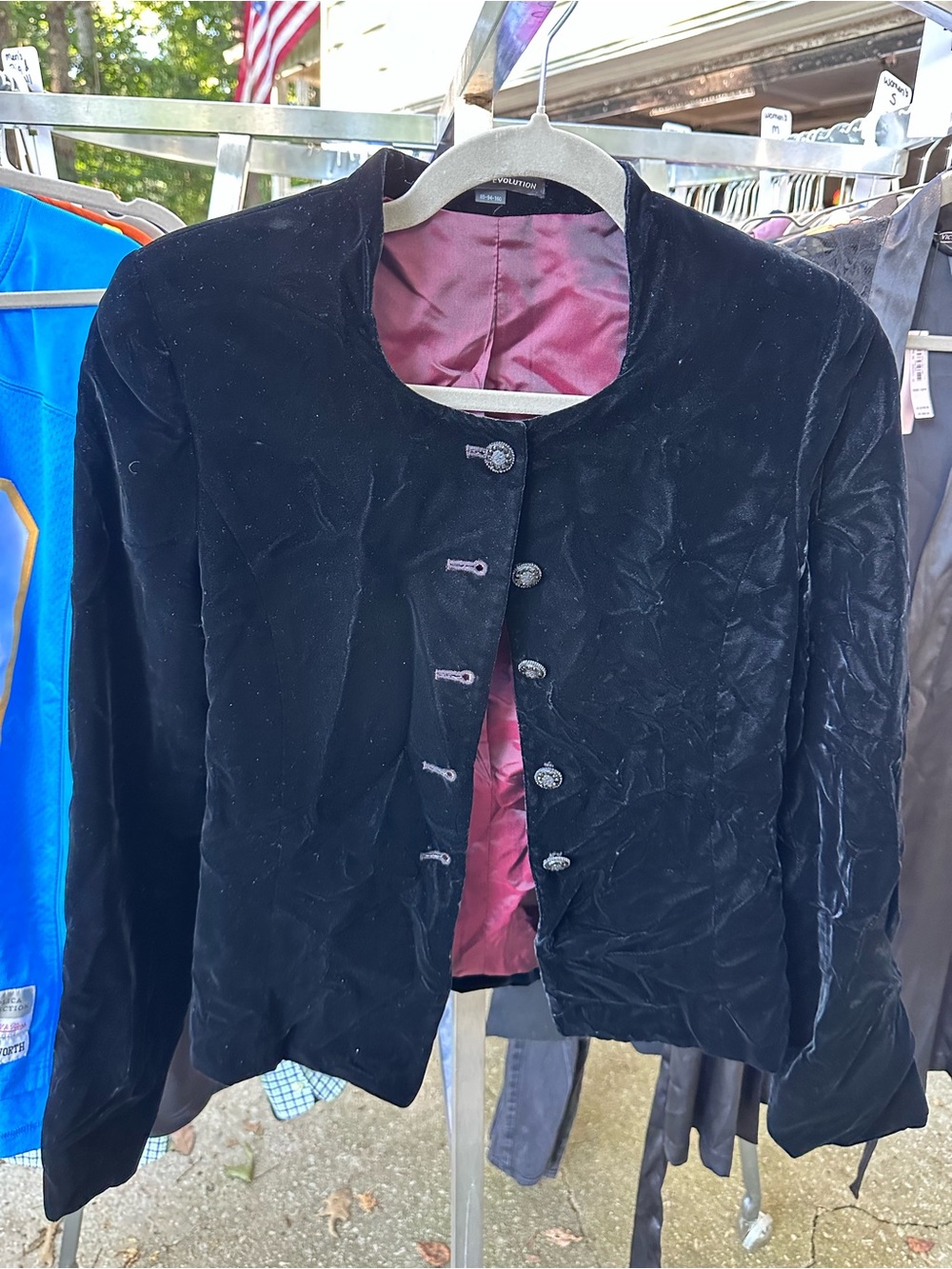 Classic Black Velvet Women's Jacket & Skirt Set-M